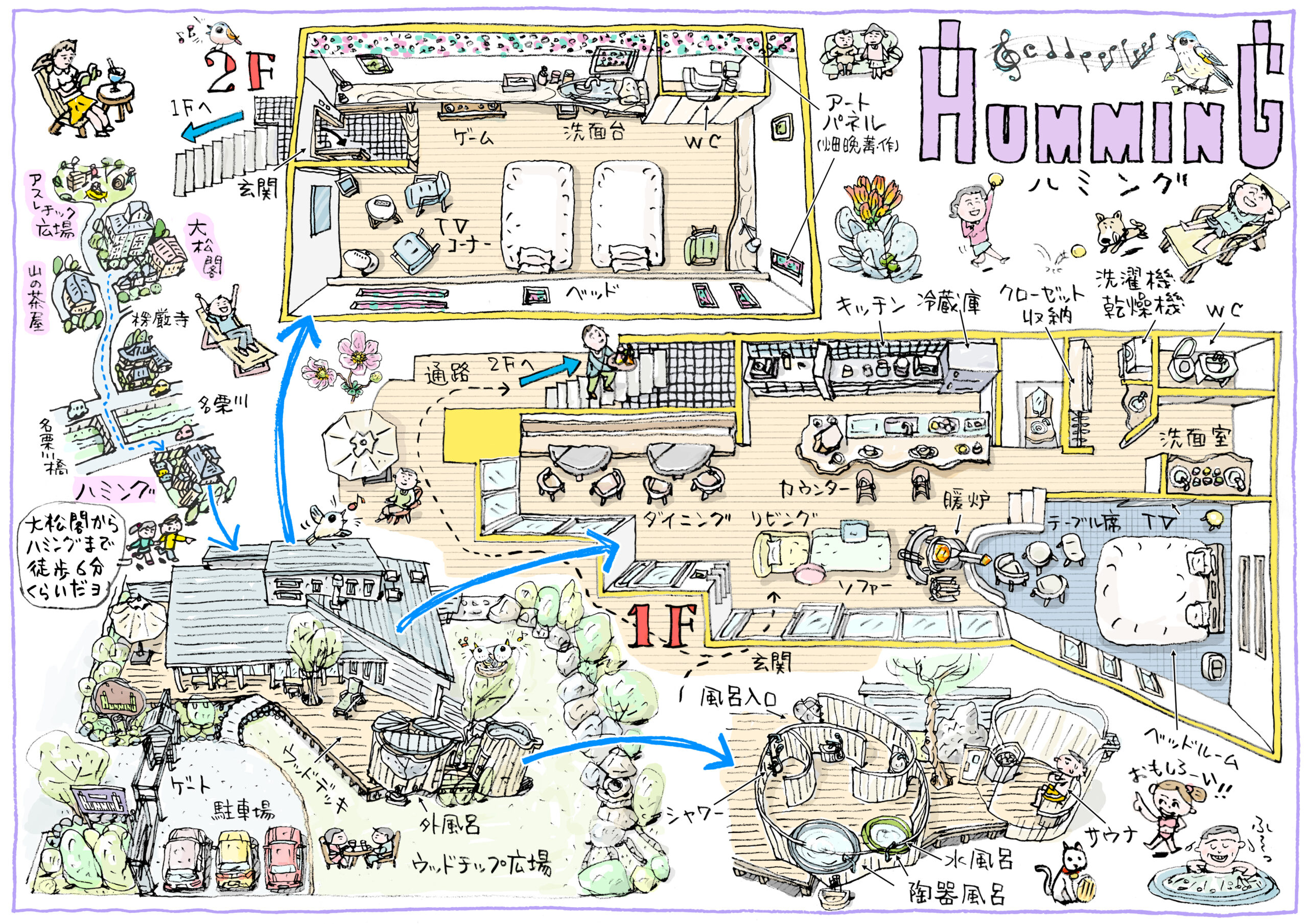 一棟貸切の別邸「ハミング〜HUMMING」の平面図が完成いたしました。